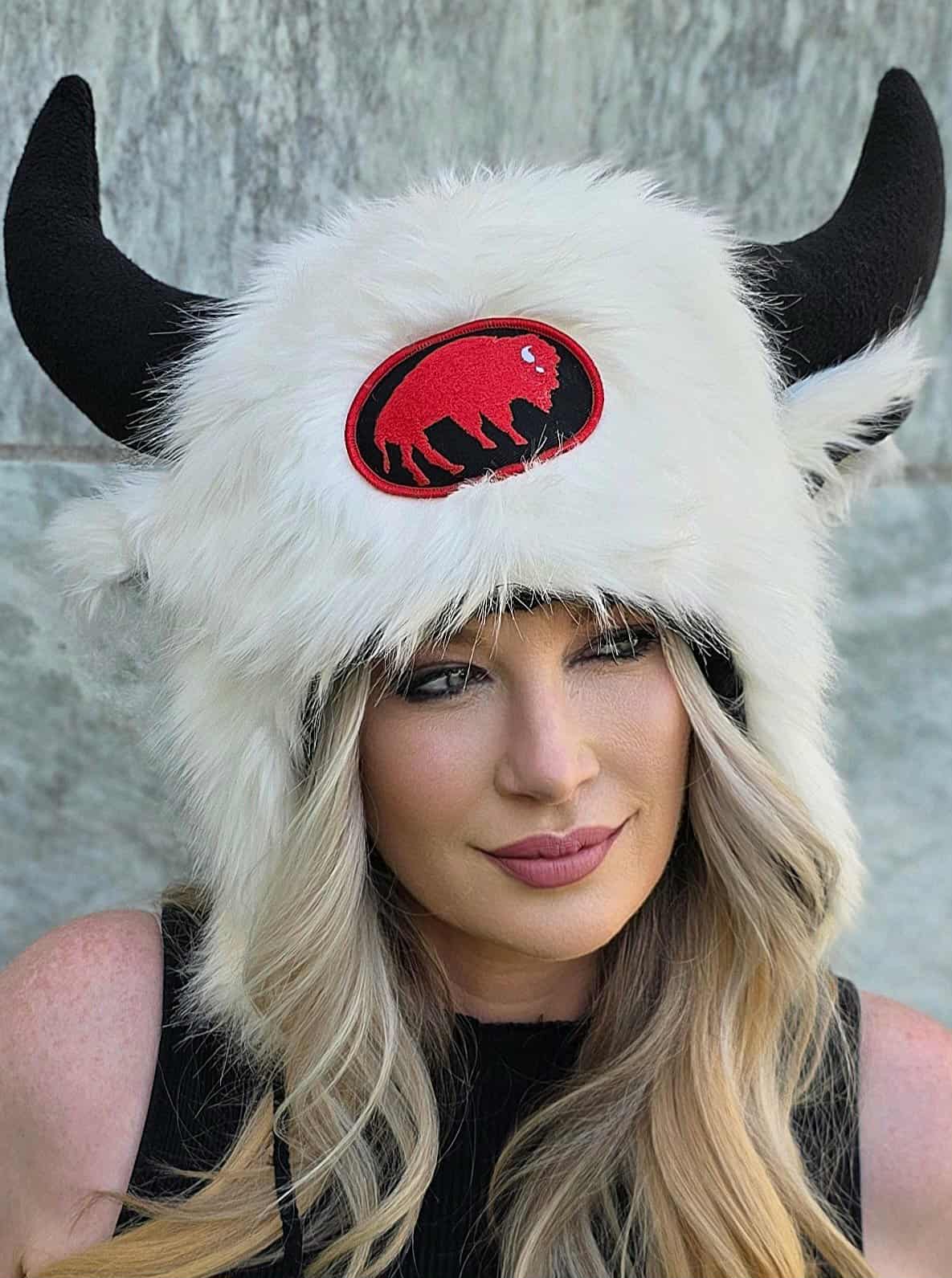 White low profile hat with fleece lining