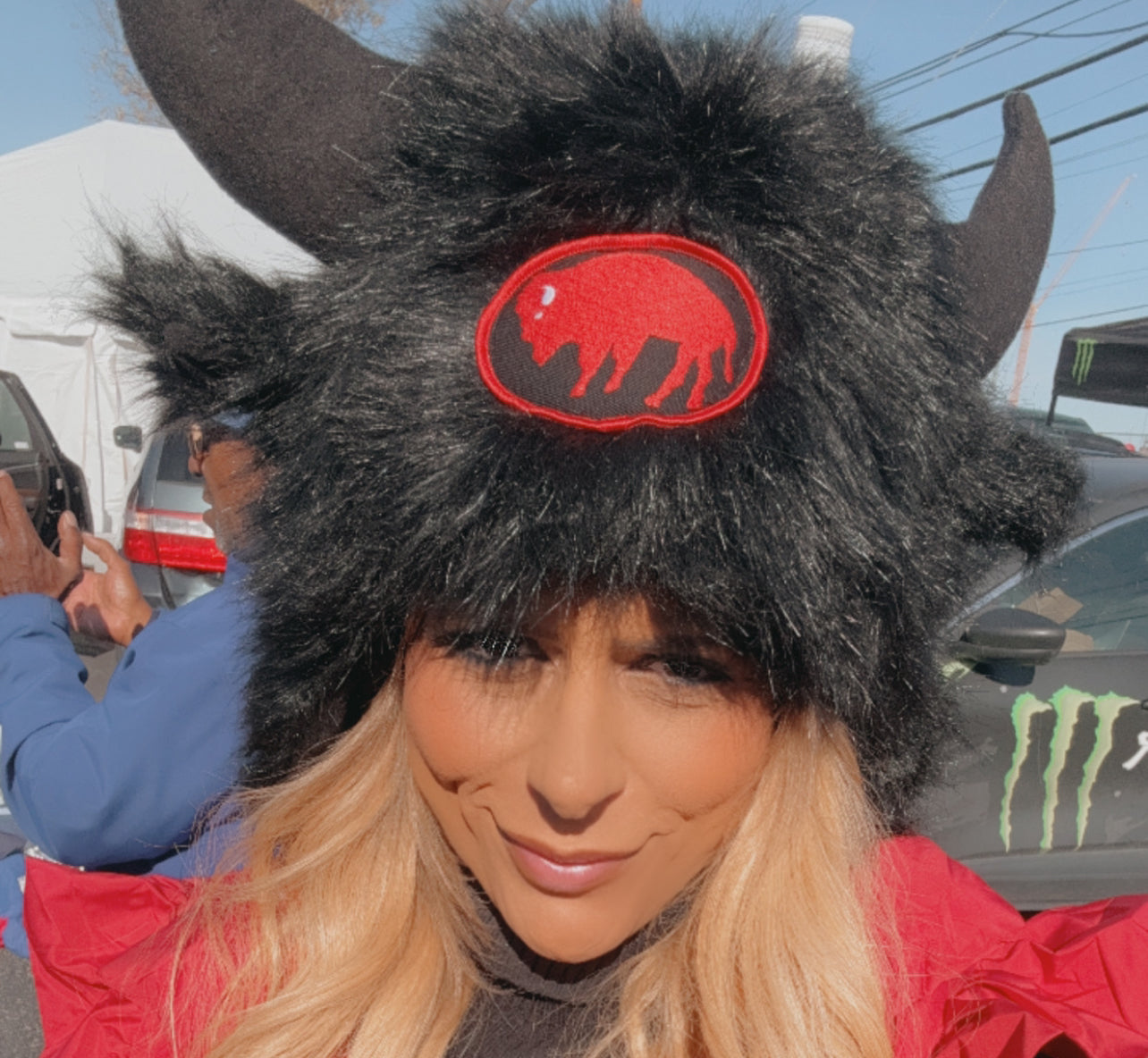 Black low profile hat with fleece lining