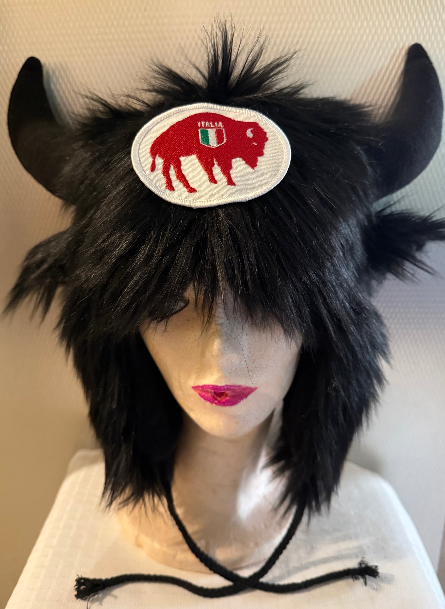 Black low profile hat with fleece lining
