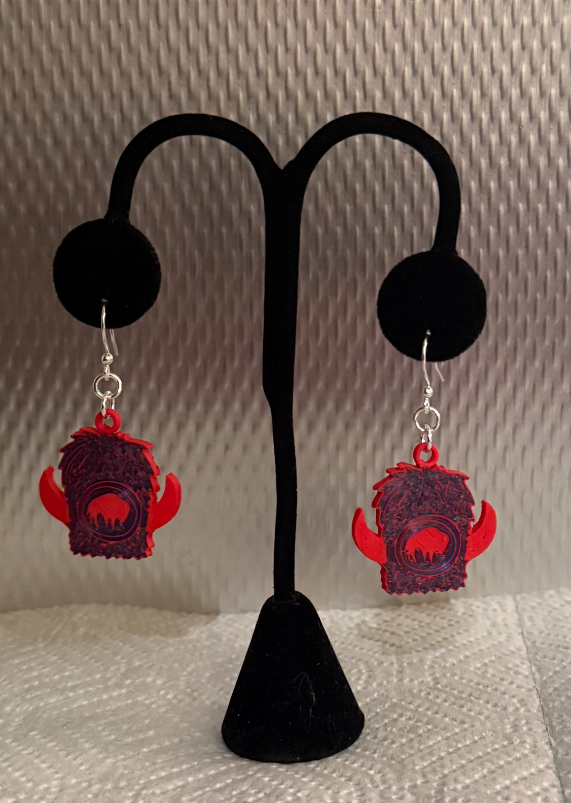 Earrings - 1" double sided 3D printed flat WBC hat(various colors)