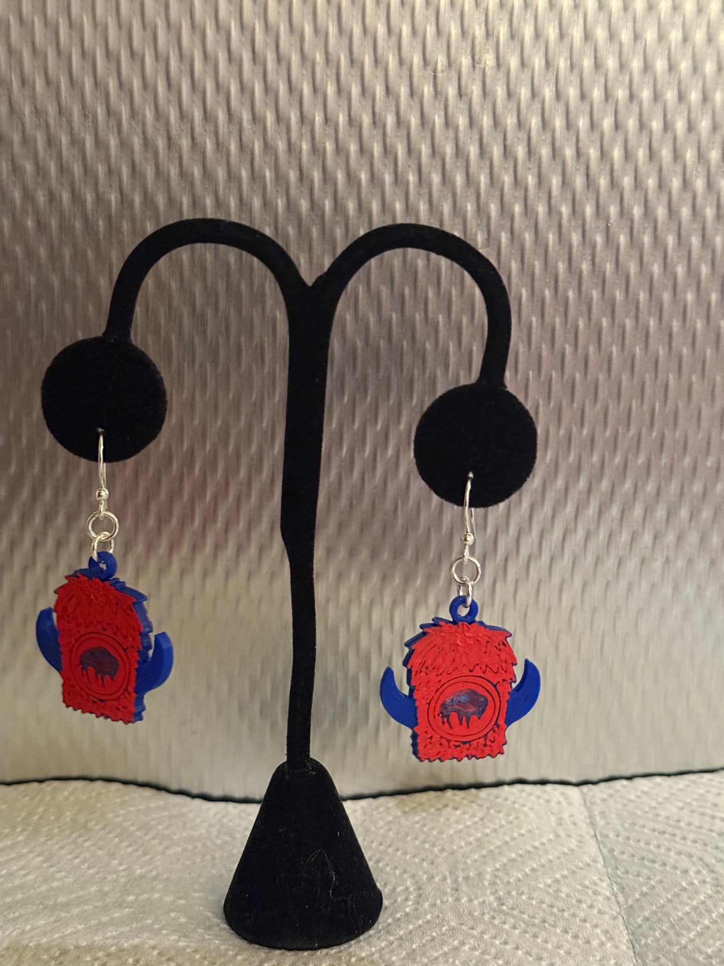 Earrings - 1" double sided 3D printed flat WBC hat(various colors)
