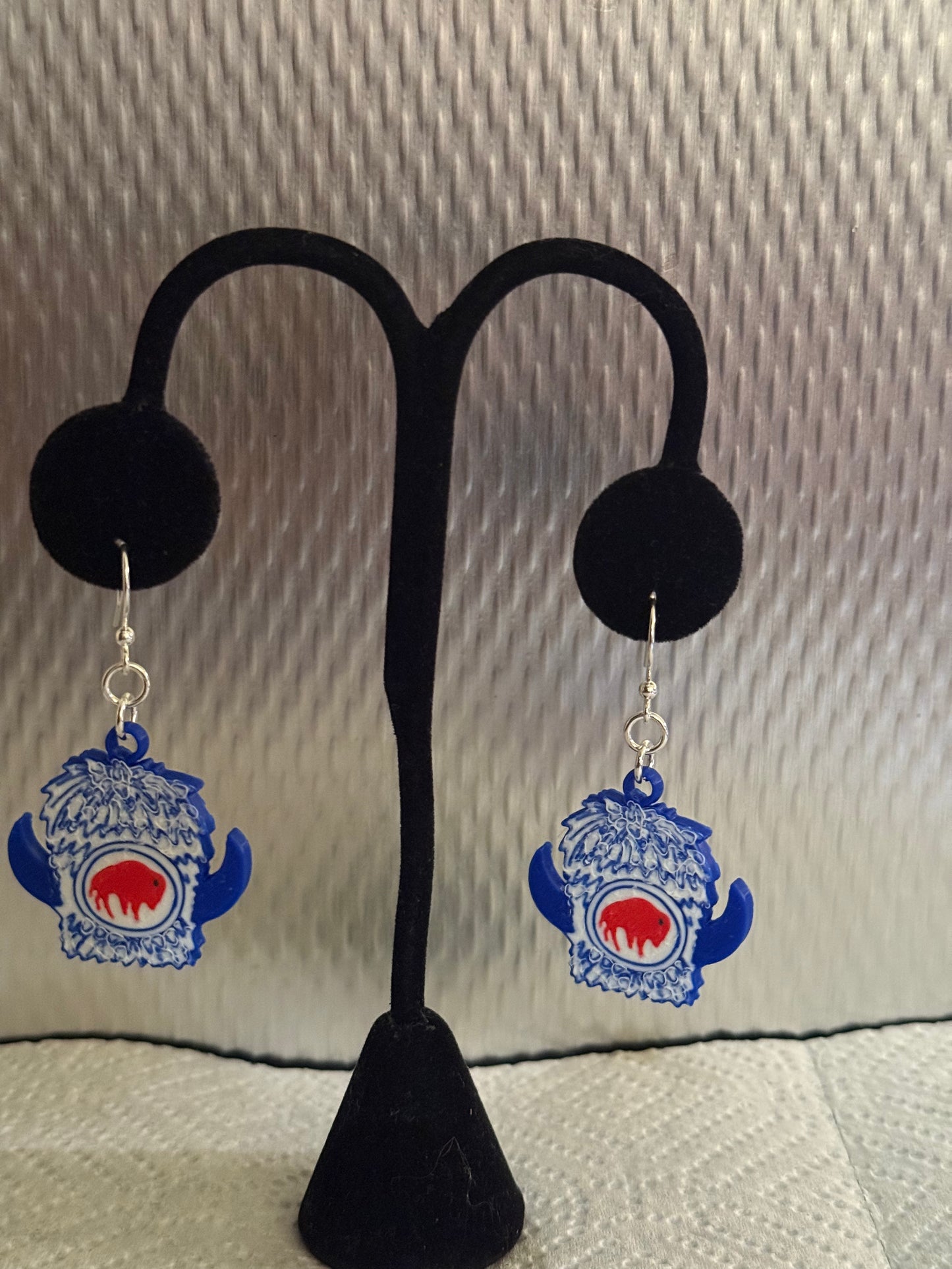Earrings - 1" double sided 3D printed flat WBC hat(various colors)
