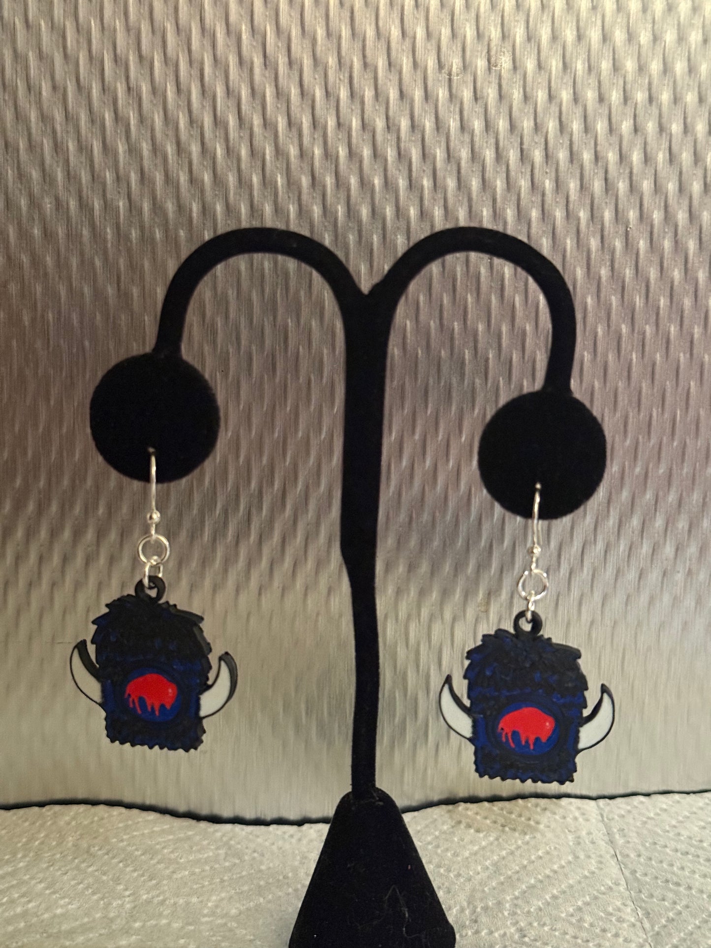 Earrings - 1" double sided 3D printed flat WBC hat(various colors)