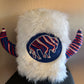 Deluxe Hat with red, white and blue striped patch(fur and horn color options available)
