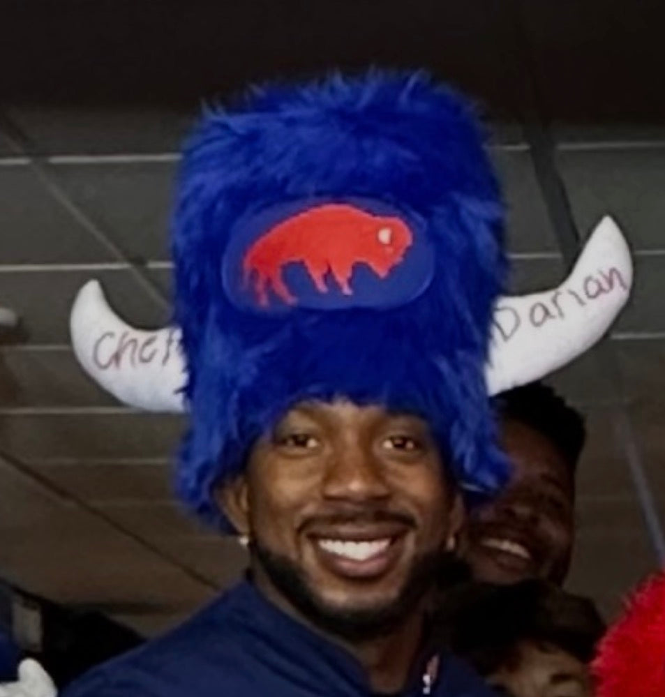 Deluxe Custom Hat with Embroidered Horns of words or names of your choice.